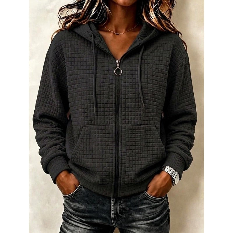 Kathryn | Women's Textured Zip-Up Hoodie