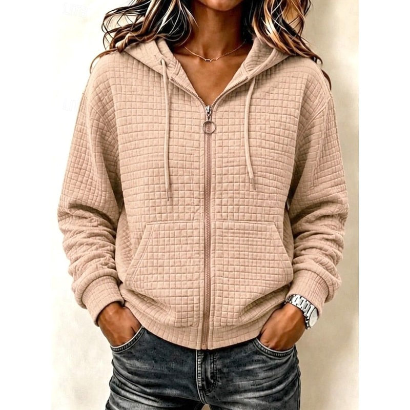 Kathryn | Women's Textured Zip-Up Hoodie