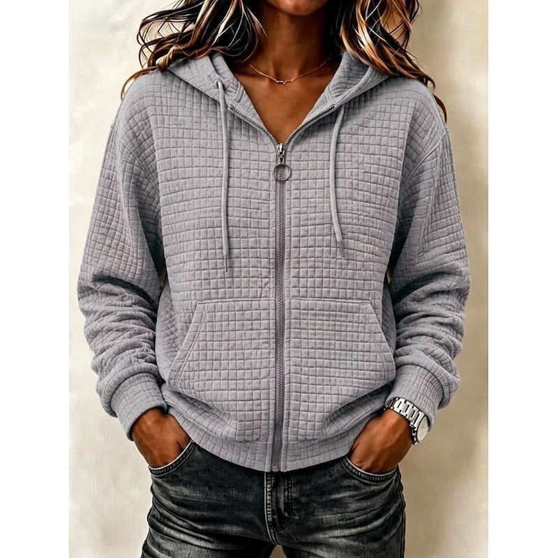 Kathryn | Women's Textured Zip-Up Hoodie