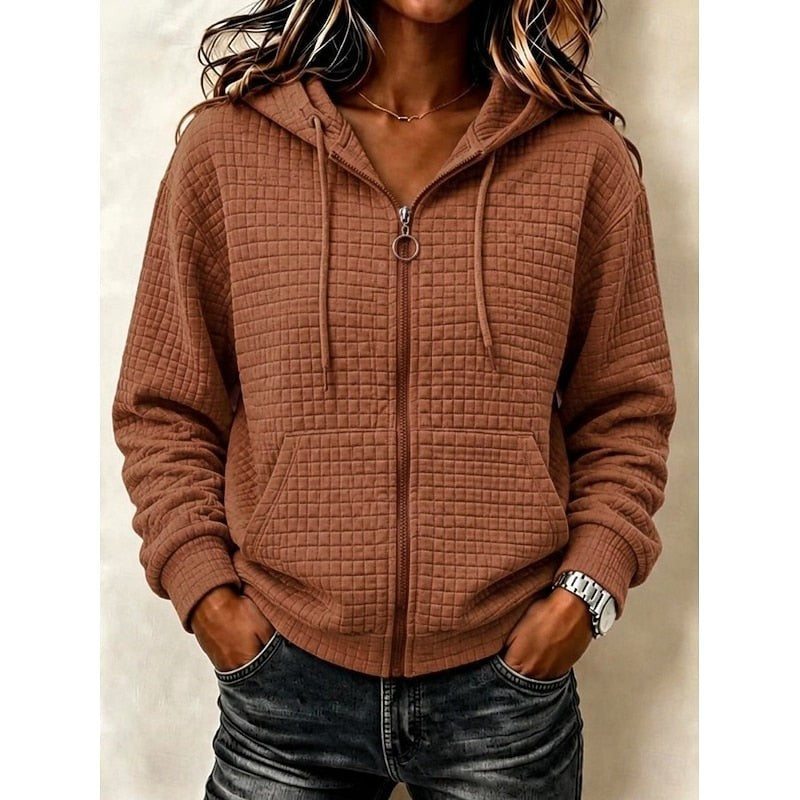 Kathryn | Women's Textured Zip-Up Hoodie