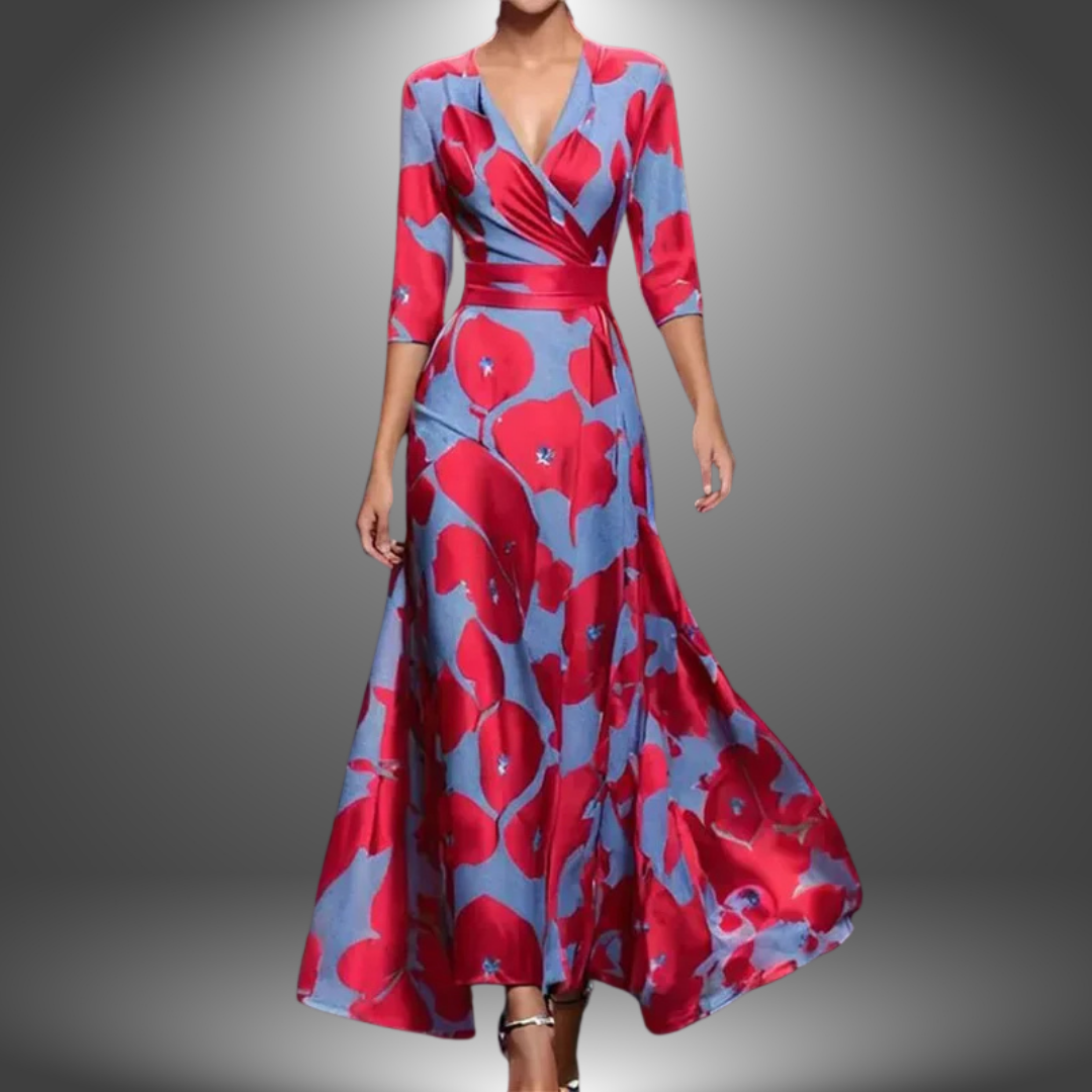 Leora | Flattering V-Neck Boho Maxi Dress