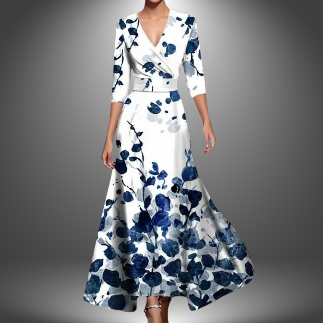 Leora | Flattering V-Neck Boho Maxi Dress