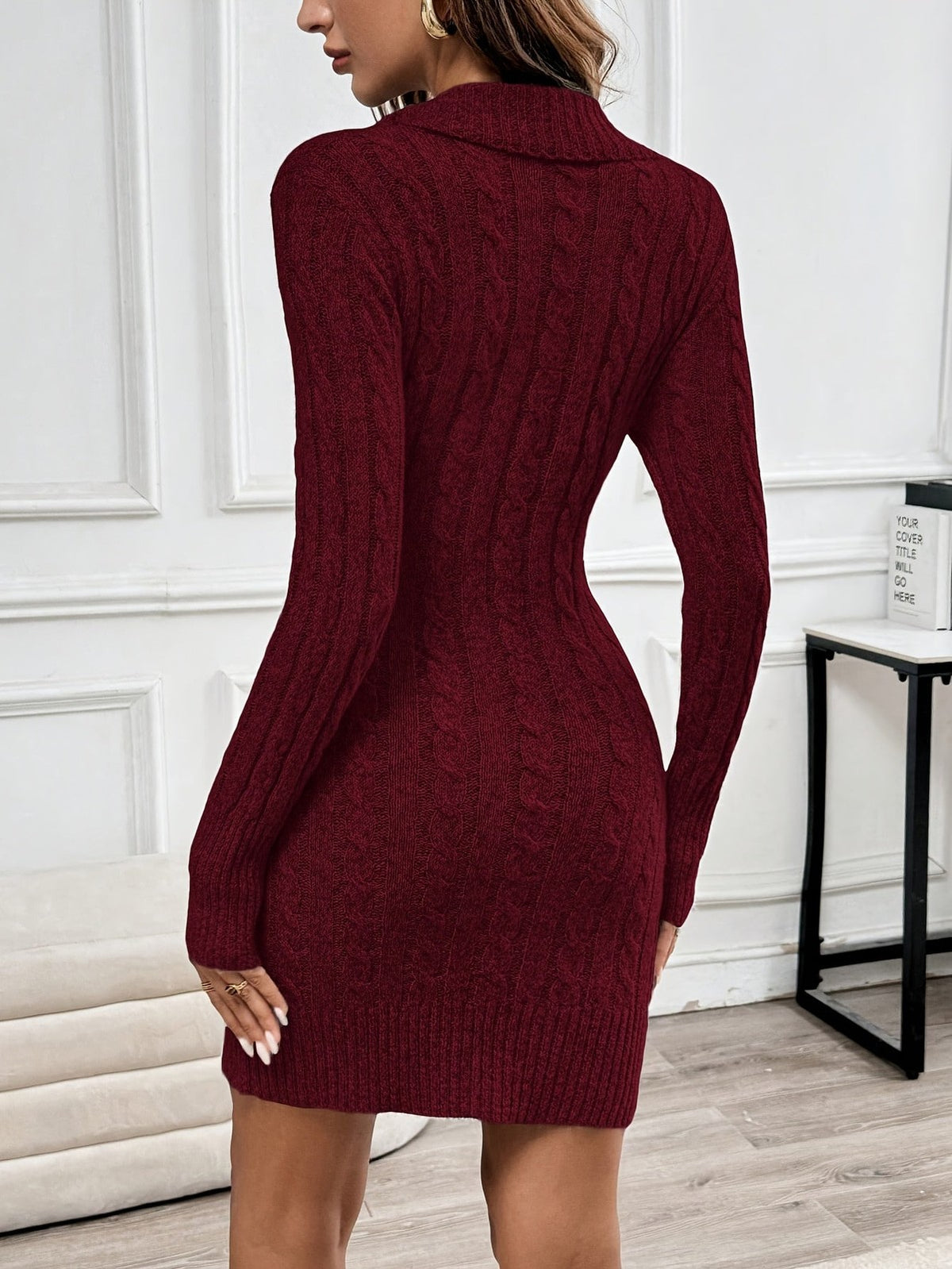 Loretta | Women's Cable-Knit Halloween V-Neck Dress