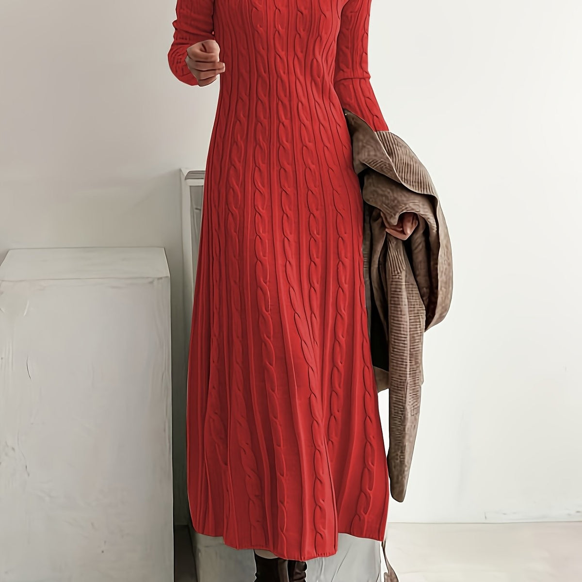 Branwell | Women's Cable-Knit Maxi Dress