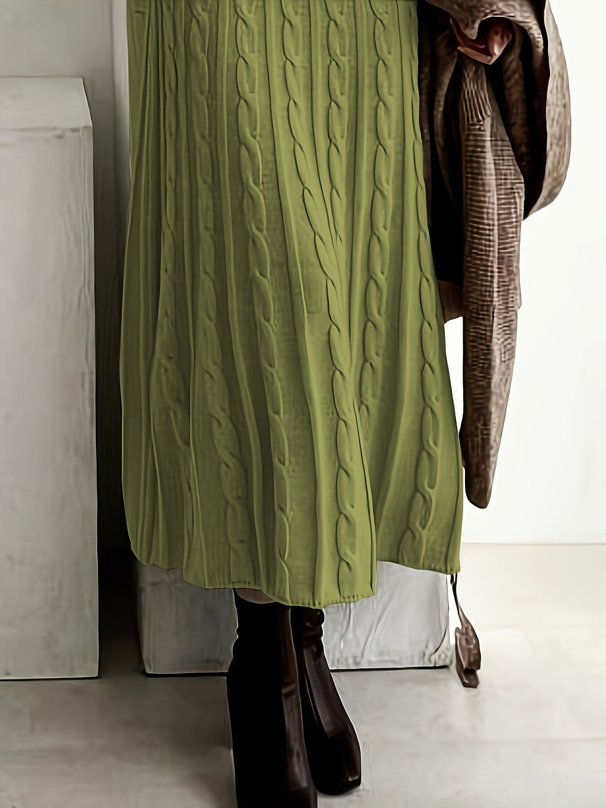 Branwell | Women's Cable-Knit Maxi Dress