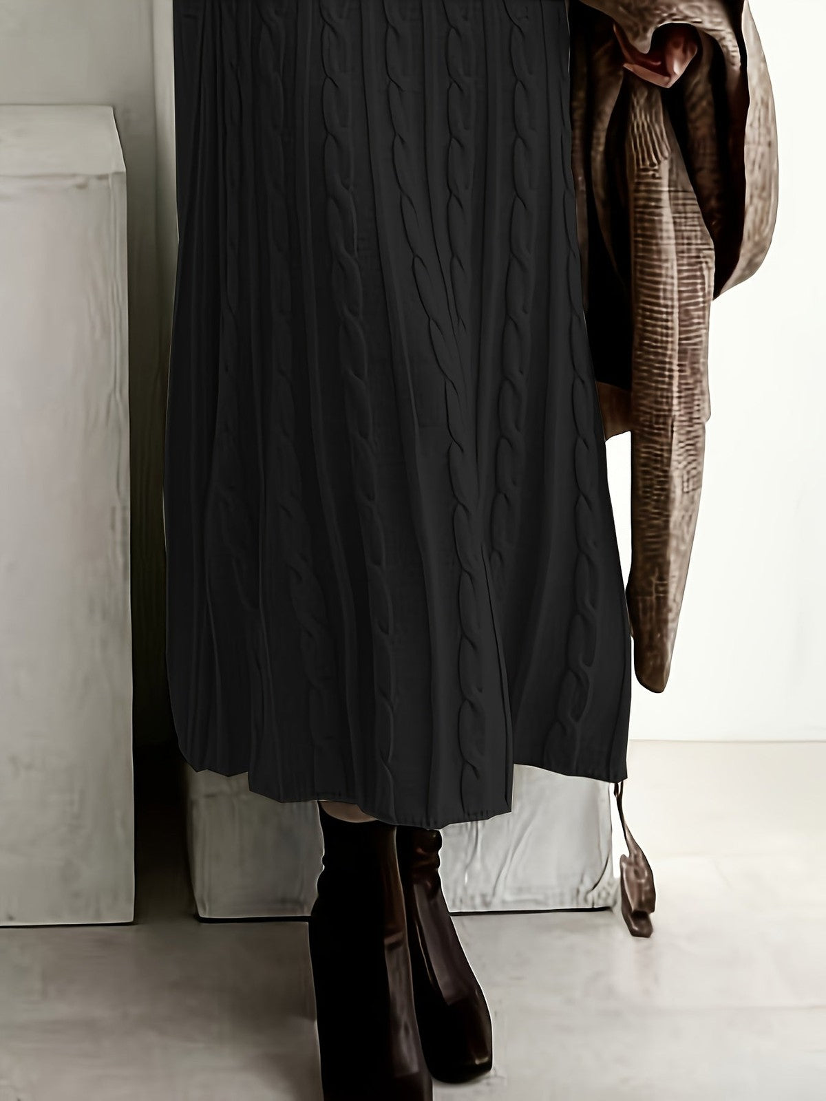 Branwell | Women's Cable-Knit Maxi Dress