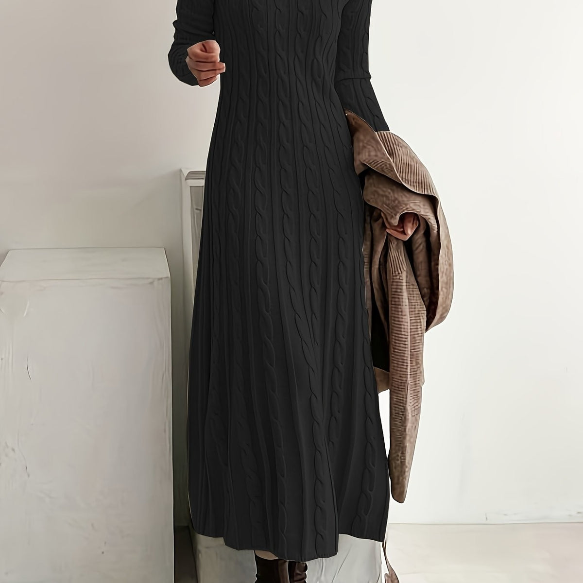 Branwell | Women's Cable-Knit Maxi Dress