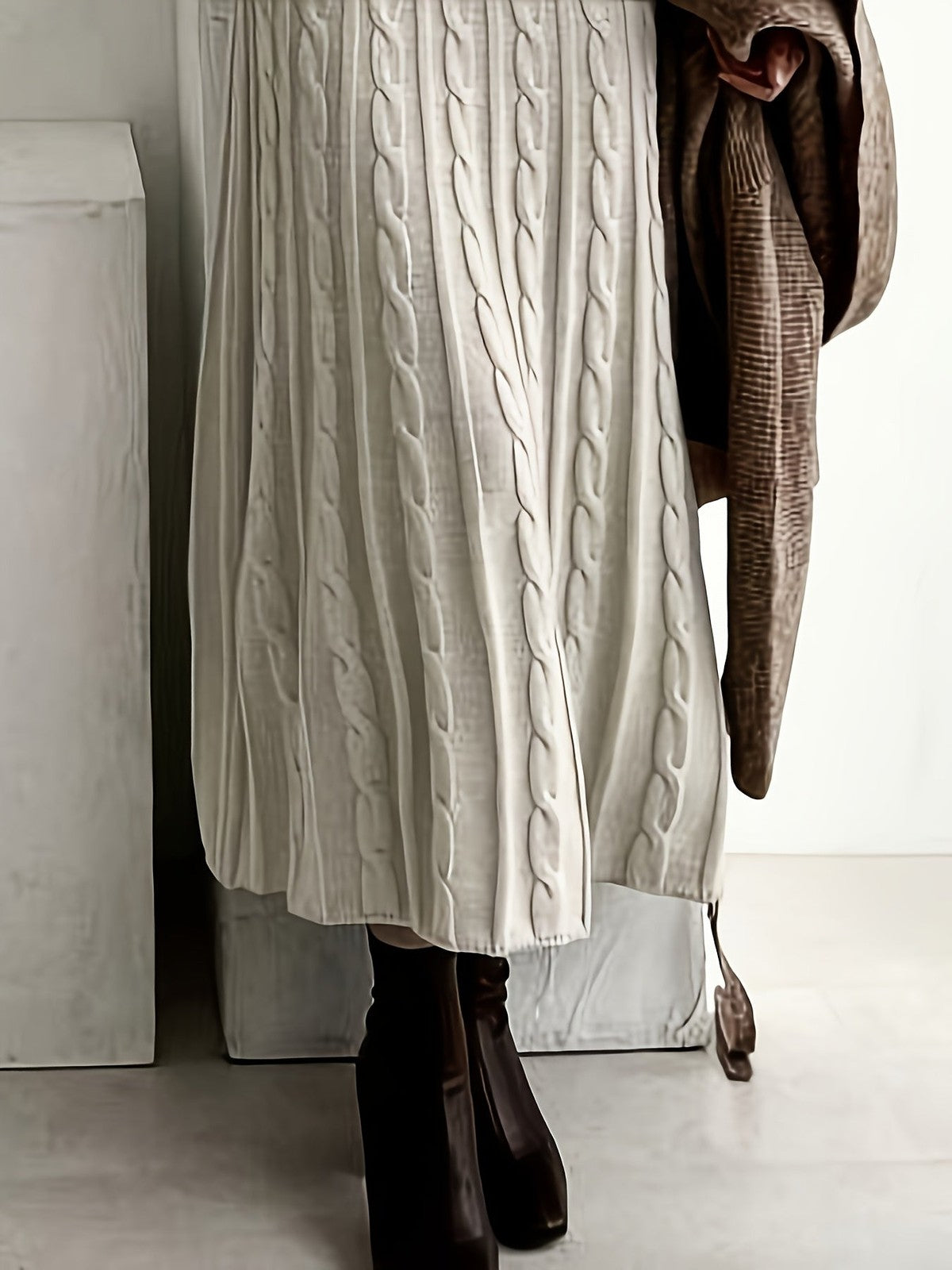 Branwell | Women's Cable-Knit Maxi Dress
