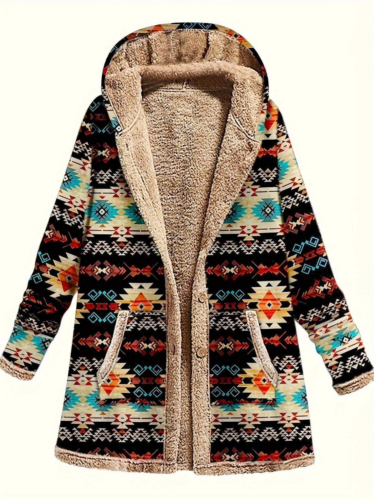 Mabel | Women's Cozy Patterned Hooded Coat