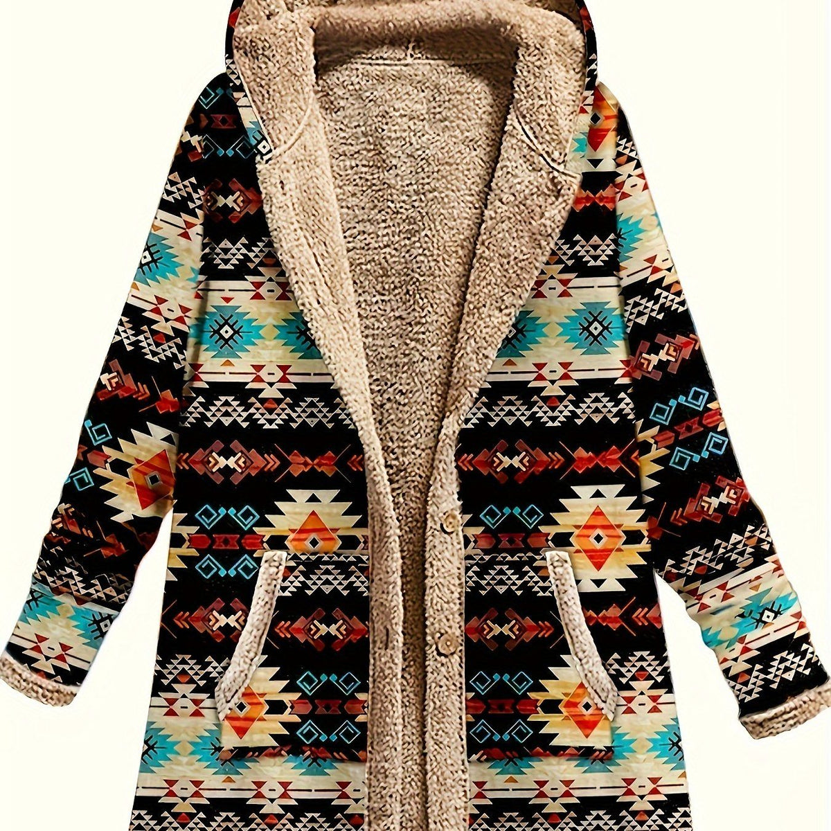 Mabel | Women's Cozy Patterned Hooded Coat
