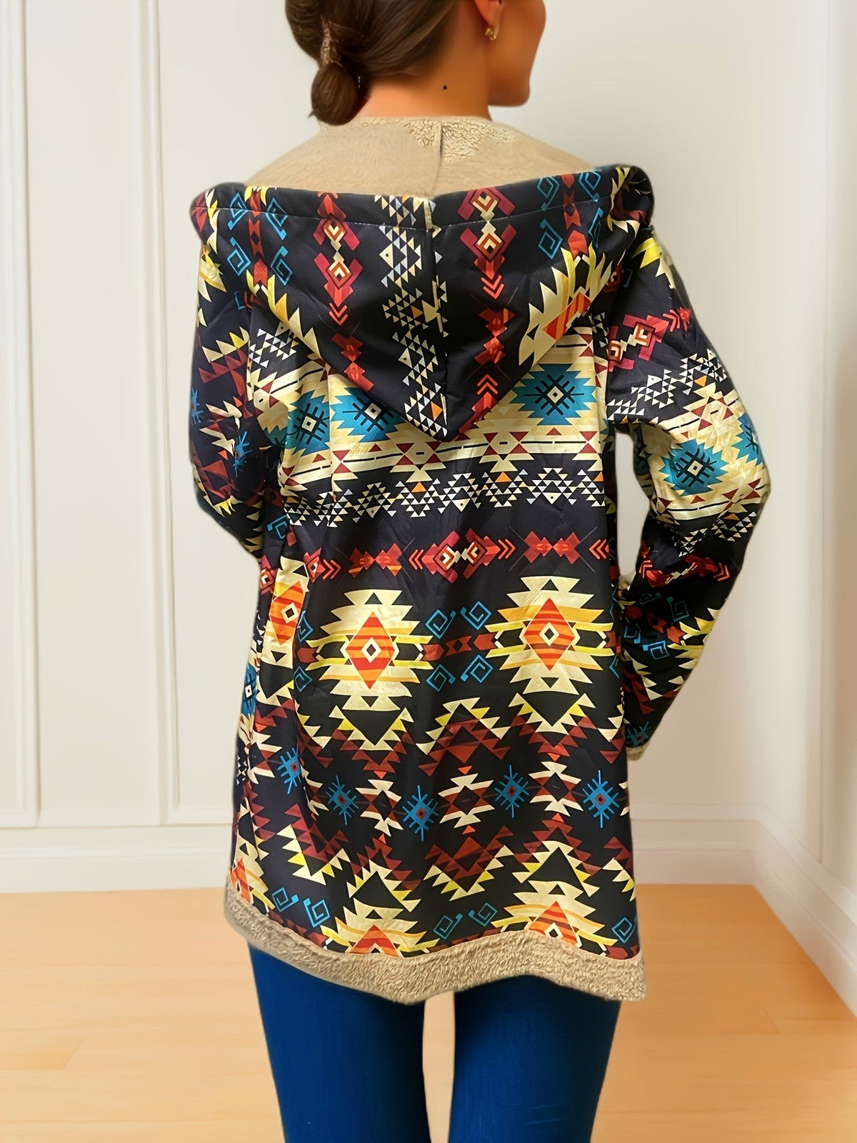 Mabel | Women's Cozy Patterned Hooded Coat