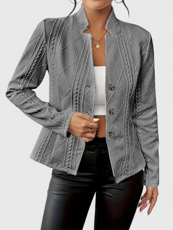 Verena | Sleek Textured Button Down Jacket