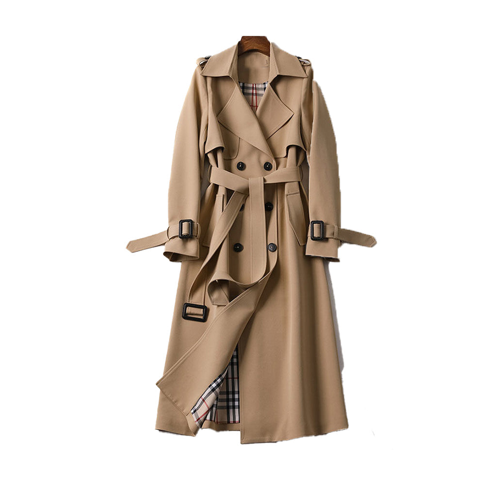 Demi | Double-Breasted Belted Mid-Calf Trench Coat