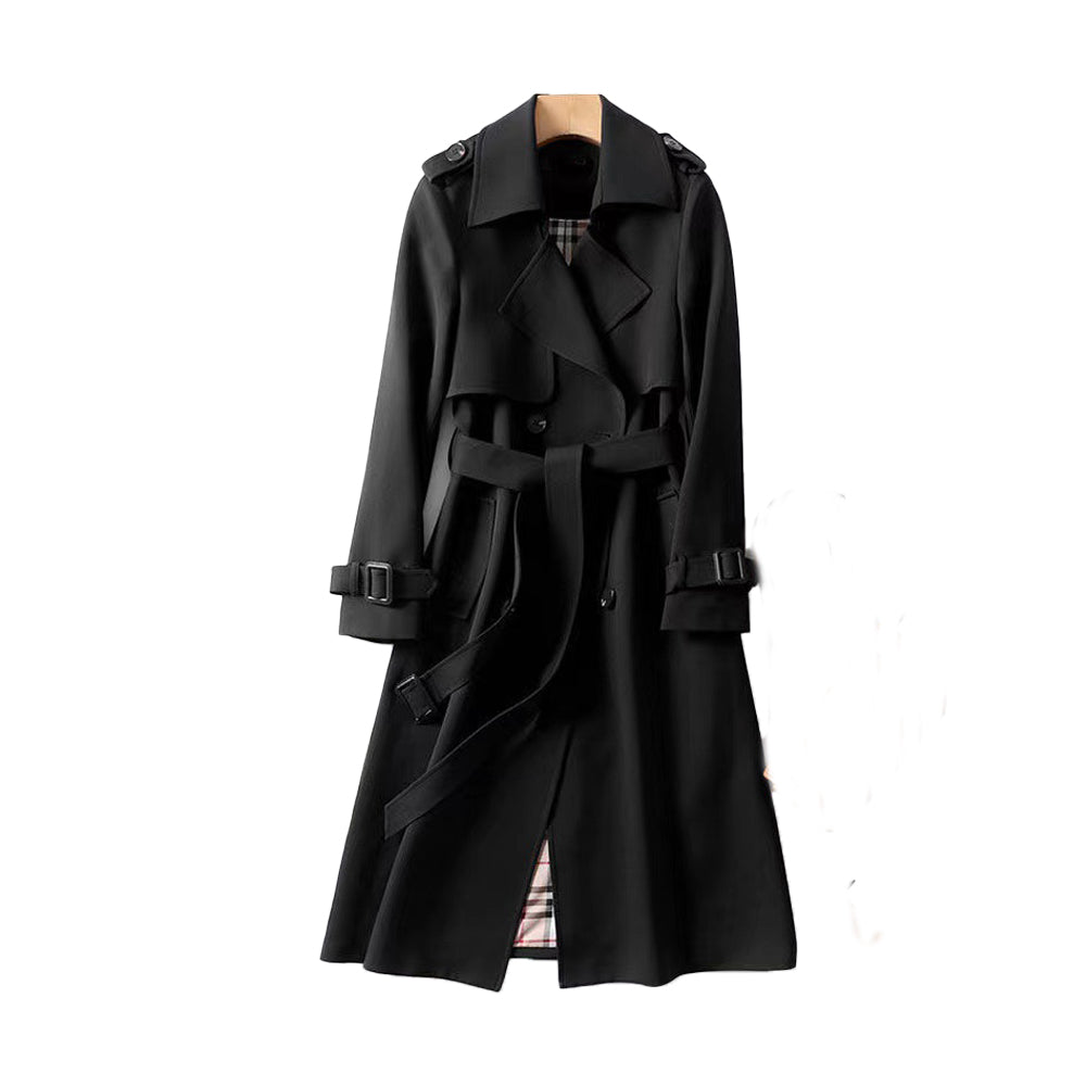 Demi | Double-Breasted Belted Mid-Calf Trench Coat