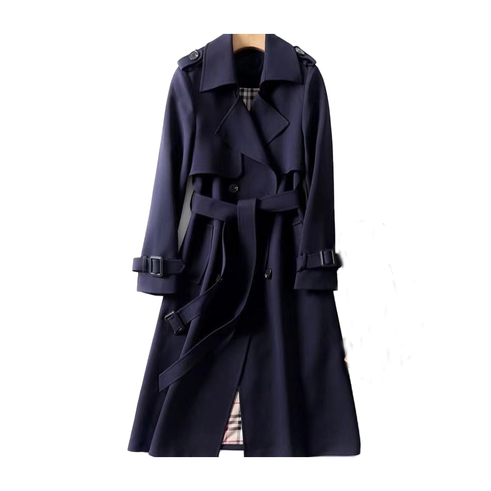 Demi | Double-Breasted Belted Mid-Calf Trench Coat