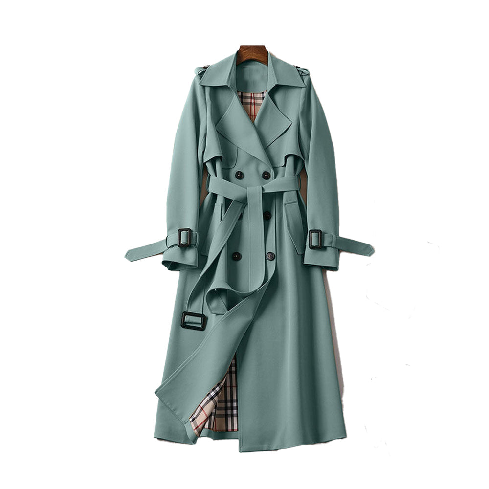 Demi | Double-Breasted Belted Mid-Calf Trench Coat