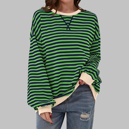 Margaret | Women's Casual Long Sleeve Striped Sweatshirt