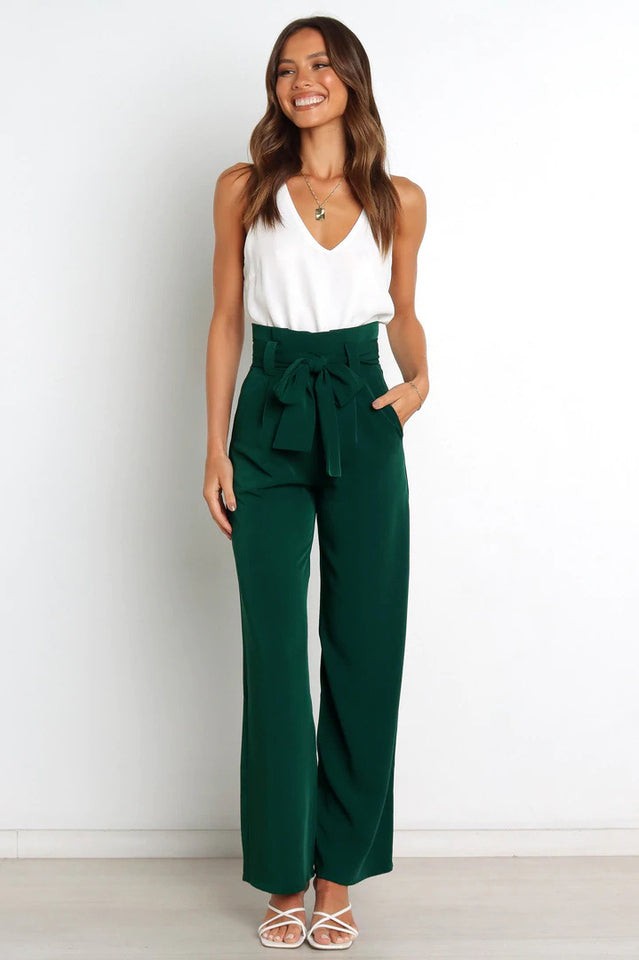 Marguerite | Matte High Waist Wide Leg Trousers for Women photo