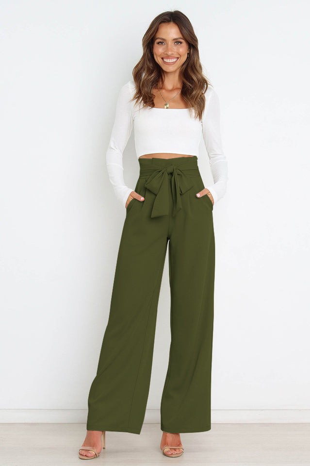 Marguerite | Matte High Waist Wide Leg Trousers for Women photo