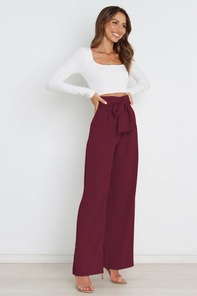 Marguerite | Matte High Waist Wide Leg Trousers for Women photo
