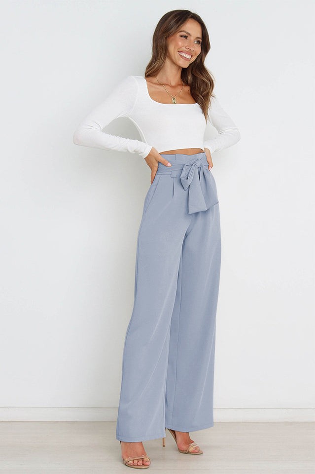 Marguerite | Matte High Waist Wide Leg Trousers for Women photo