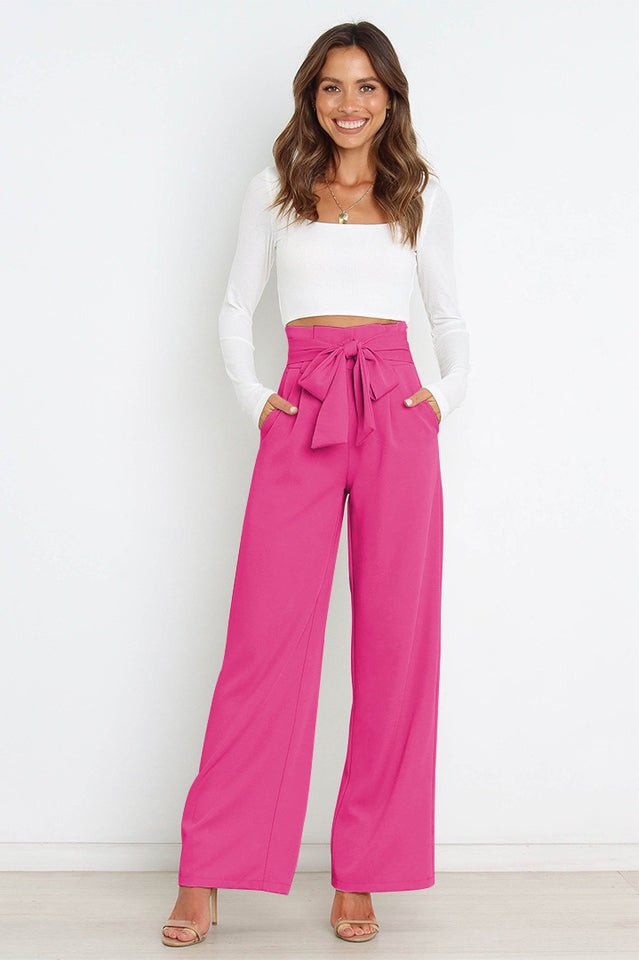 Marguerite | Matte High Waist Wide Leg Trousers for Women photo