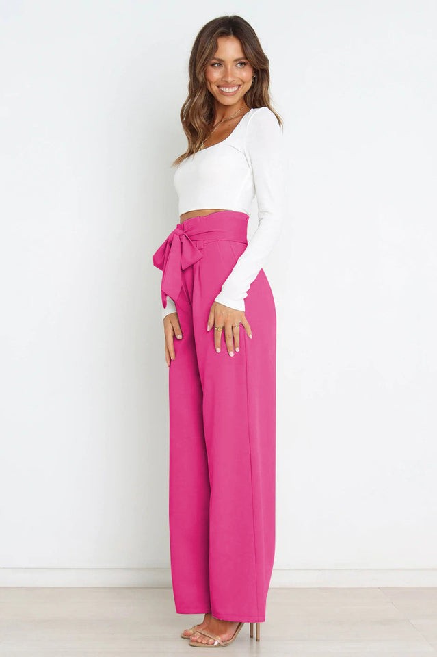 Marguerite | Matte High Waist Wide Leg Trousers for Women photo