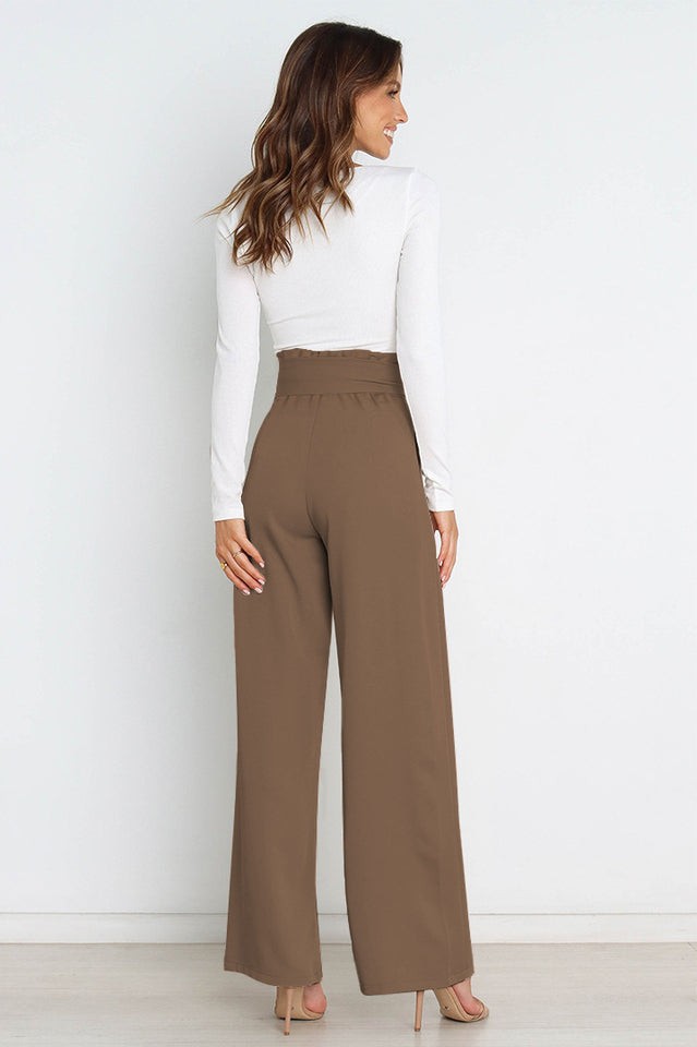 Marguerite | Matte High Waist Wide Leg Trousers for Women photo