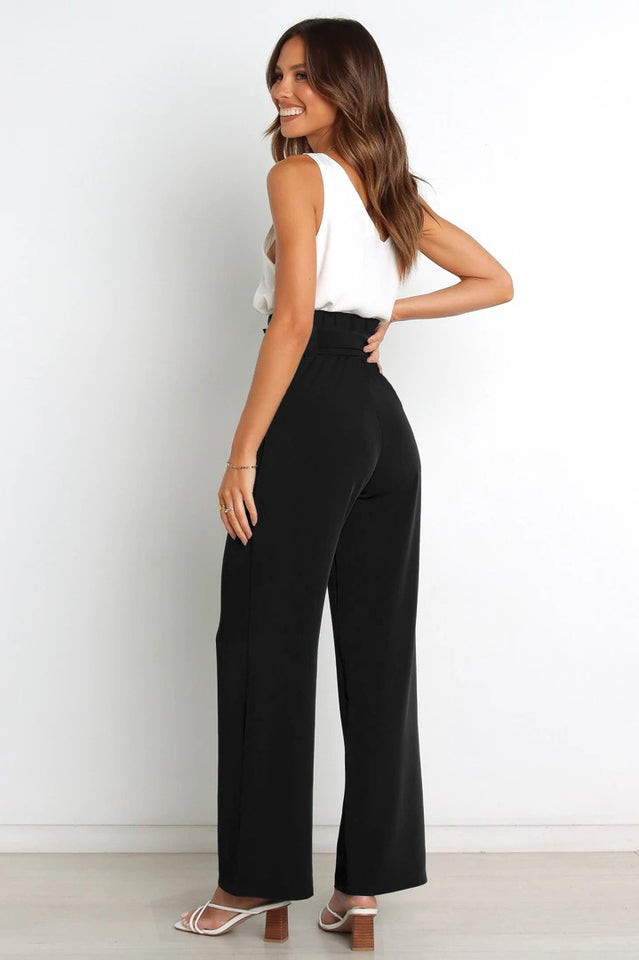Marguerite | Matte High Waist Wide Leg Trousers for Women photo