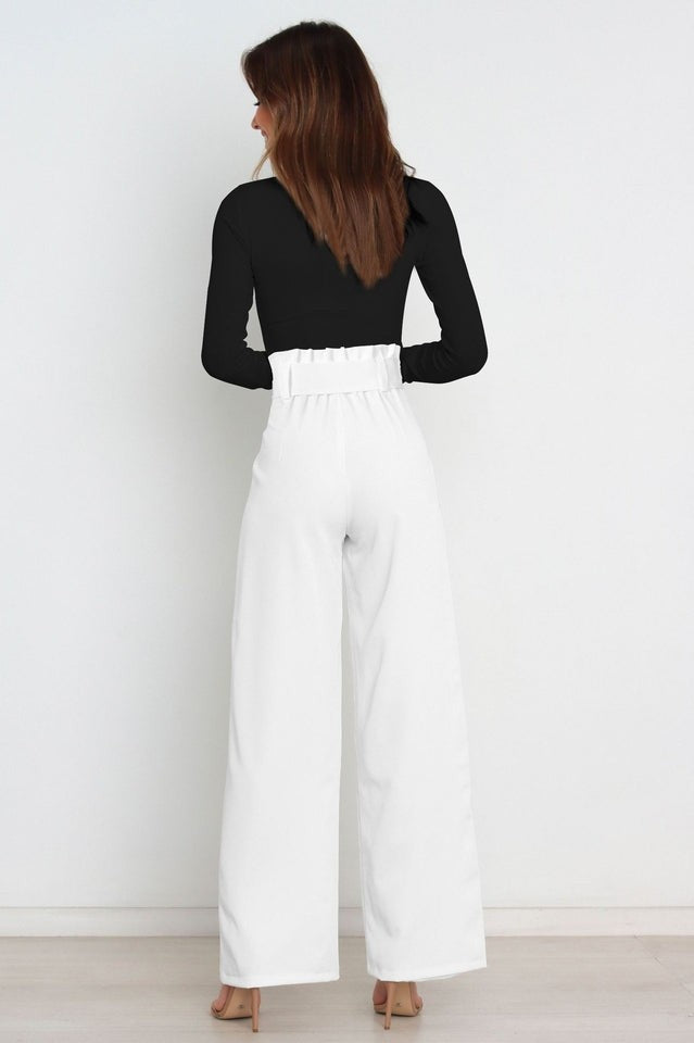 Marguerite | Matte High Waist Wide Leg Trousers for Women photo