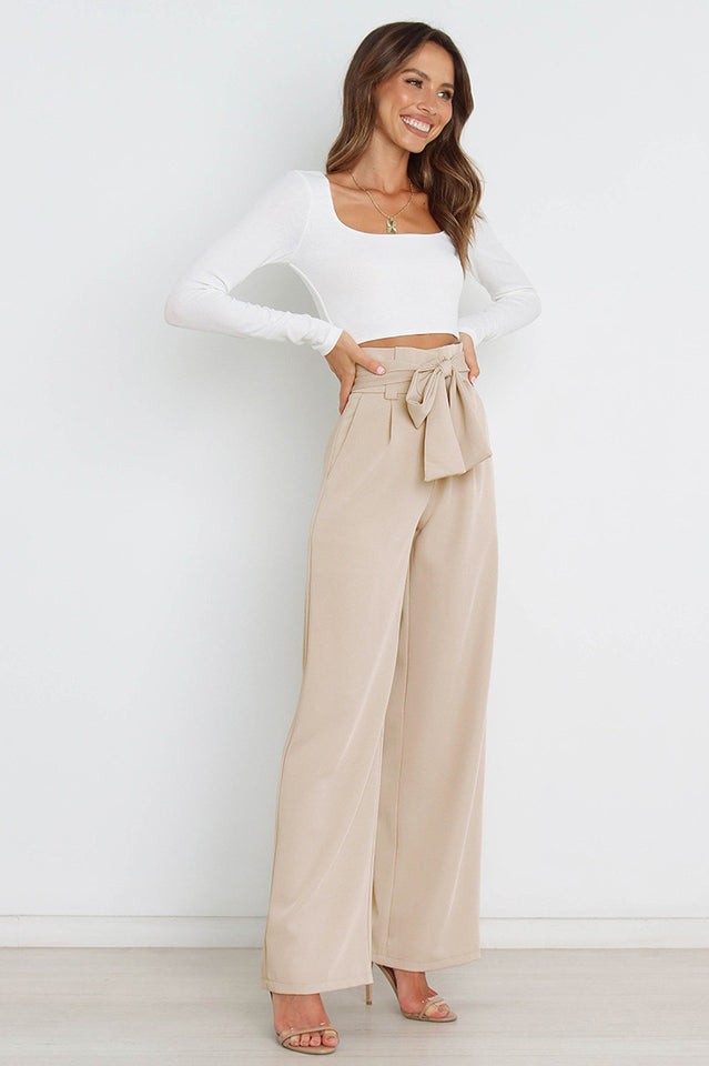 Marguerite | Matte High Waist Wide Leg Trousers for Women photo