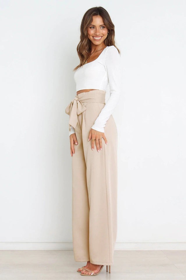 Marguerite | Matte High Waist Wide Leg Trousers for Women photo