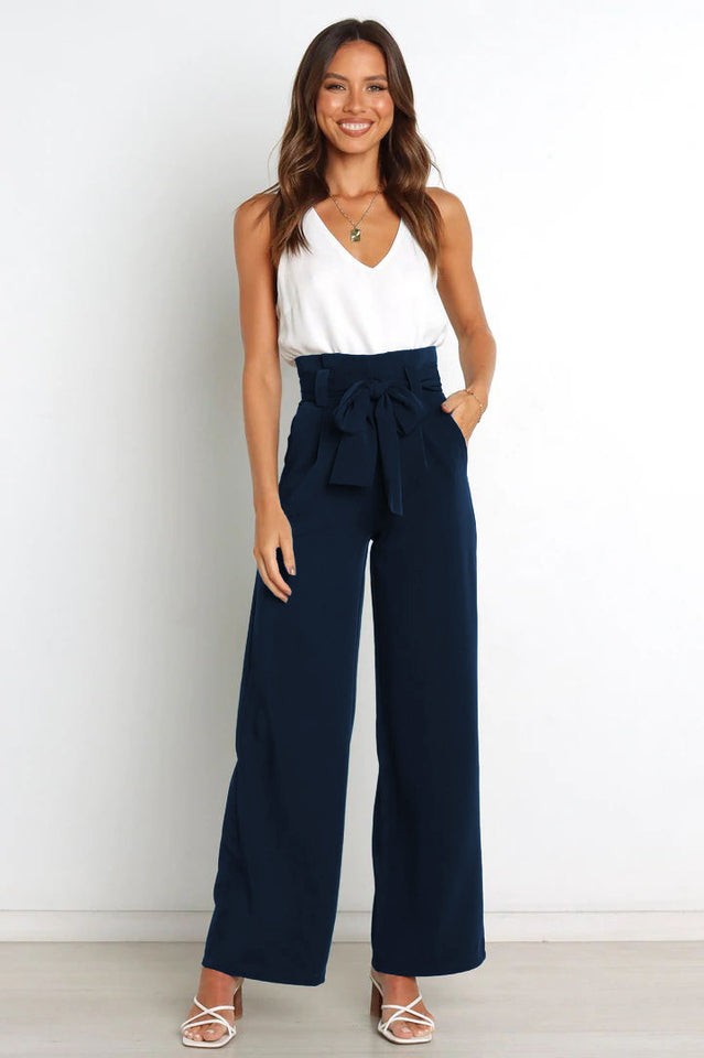 Marguerite | Matte High Waist Wide Leg Trousers for Women photo