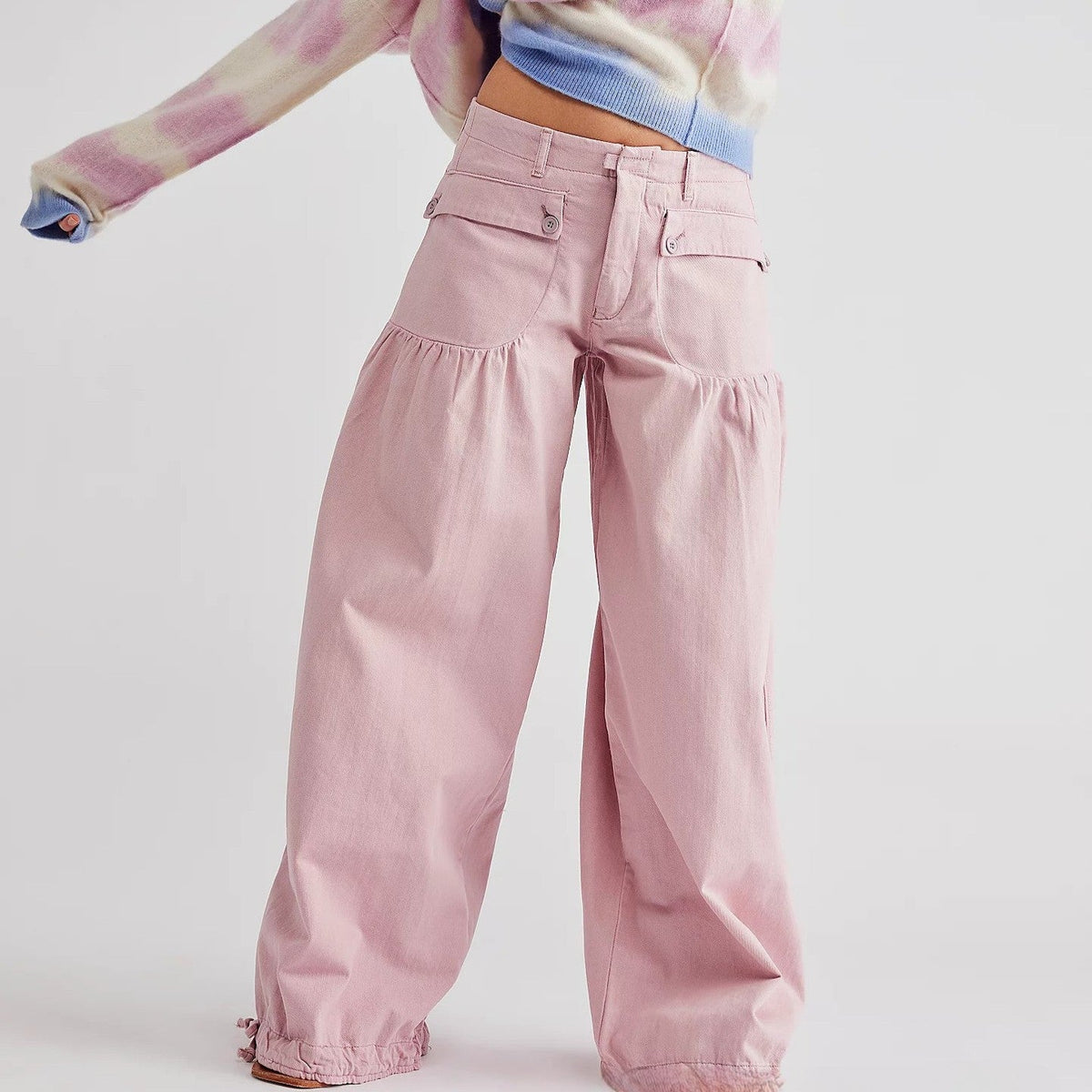 Marielle | Wide Leg Jeans with Cropped Ankle and Tie Detail photo