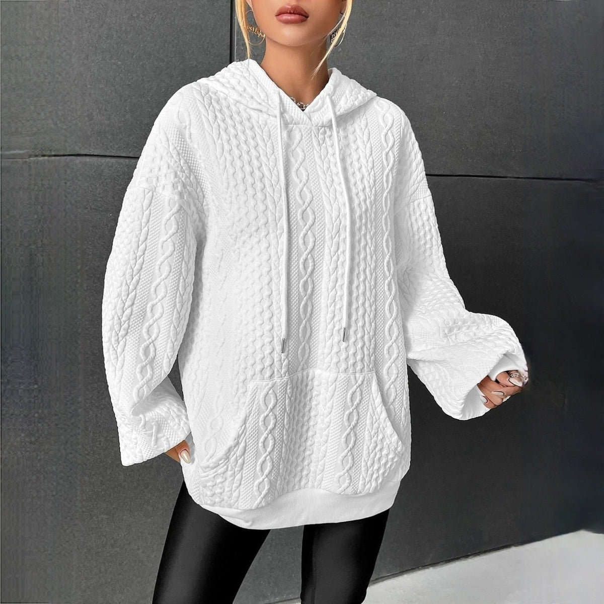 Marisela | Women's Stylish Cable Knit Hoodie photo