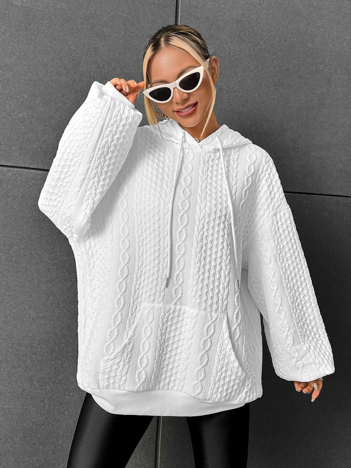 Marisela | Women's Stylish Cable Knit Hoodie photo
