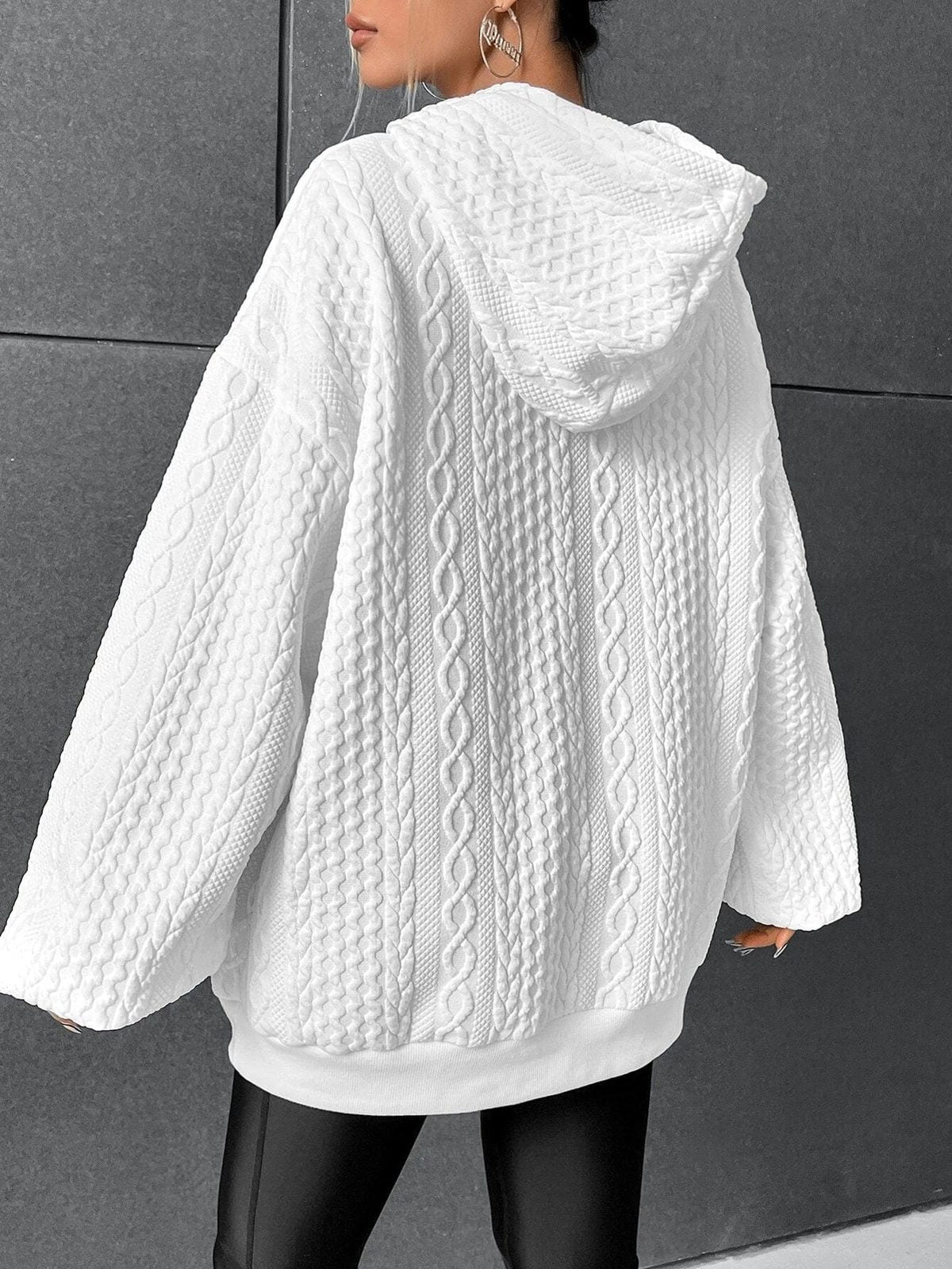 Marisela | Women's Stylish Cable Knit Hoodie photo