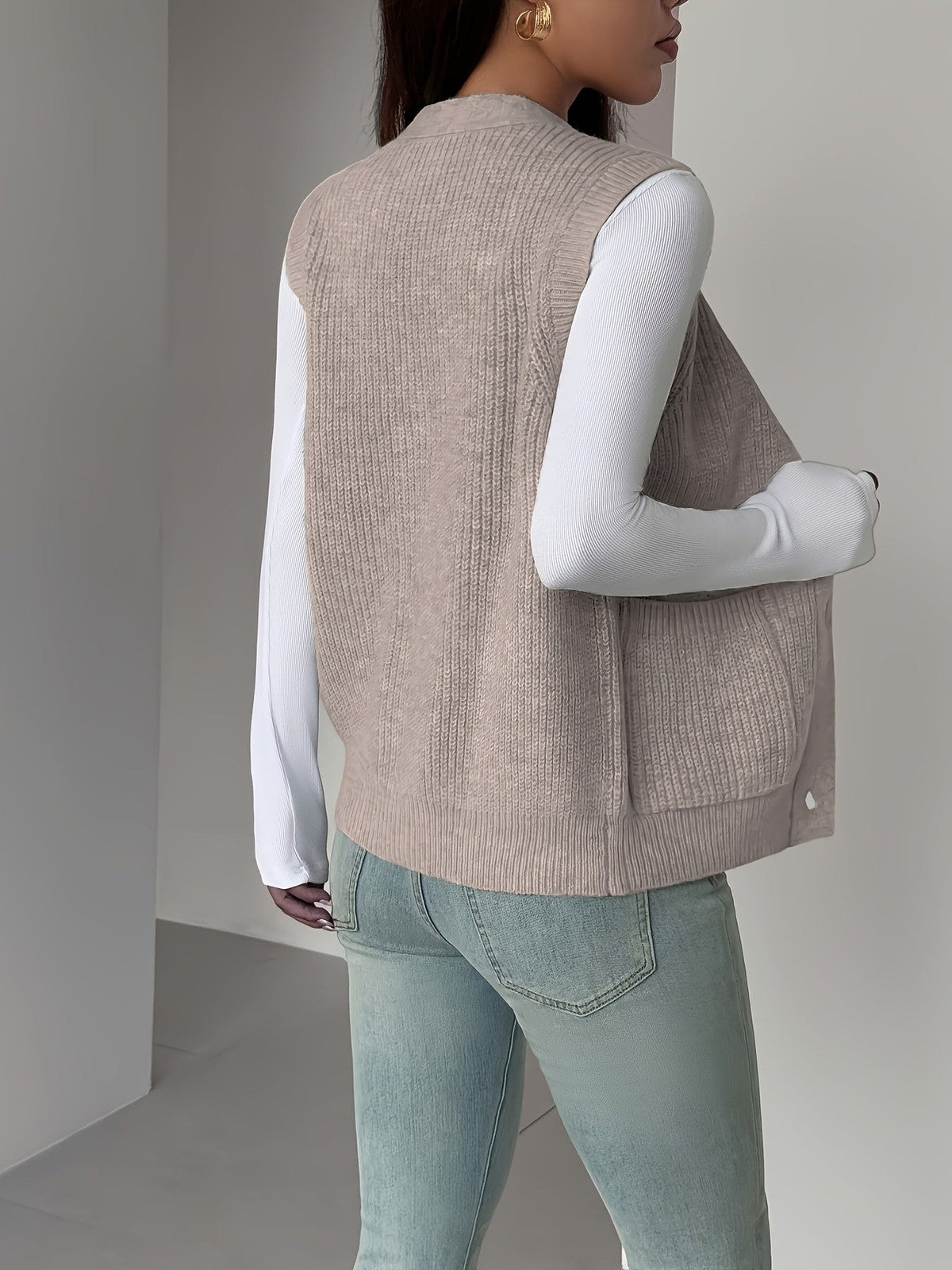 Miriam | Women's Buttoned V-Neck Knit Vest