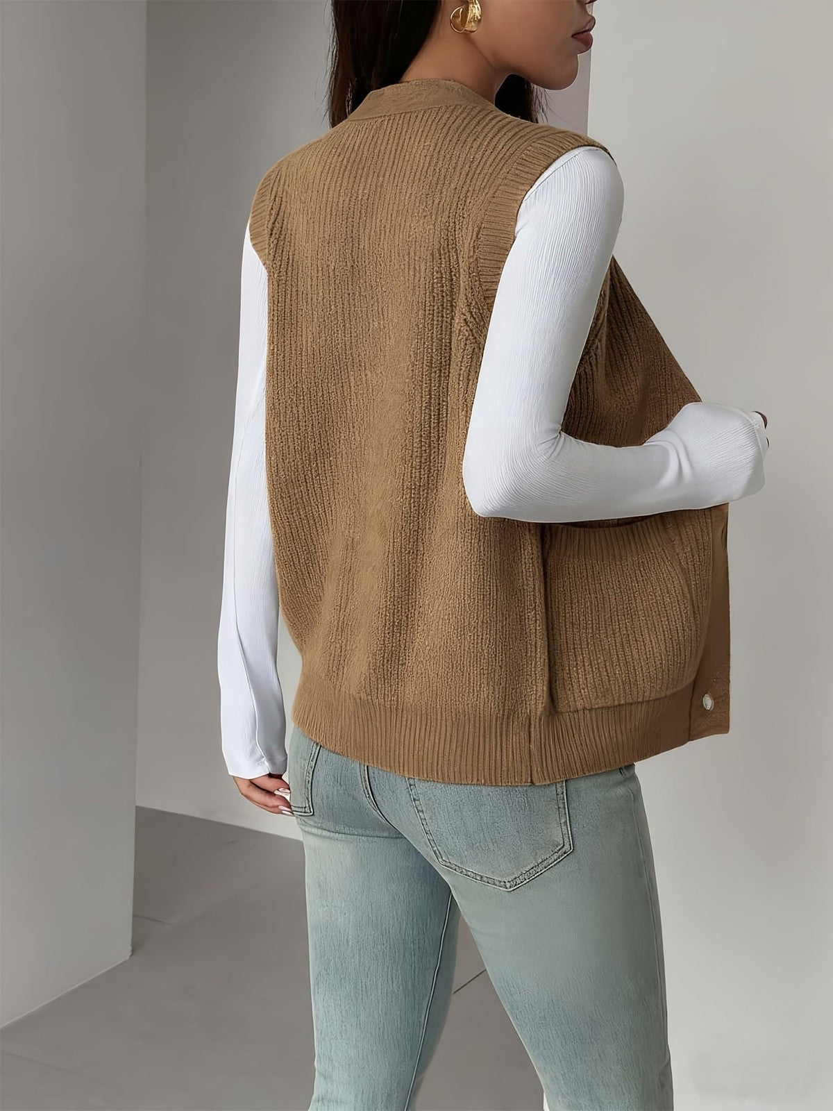 Miriam | Women's Buttoned V-Neck Knit Vest