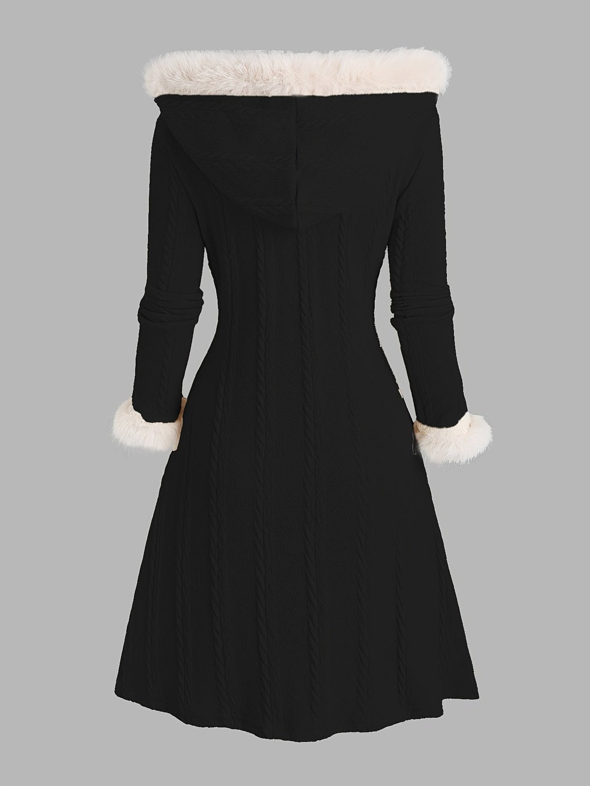 Nadia | Women's Fur-Trimmed Hooded Longline Coat