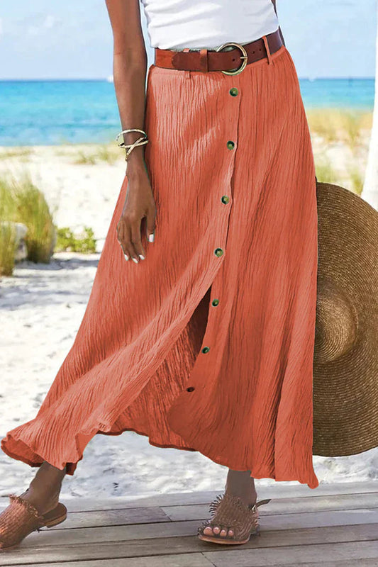 Rosaura | Maxi Skirt with Button Front and High Waist