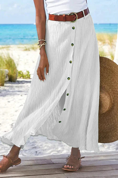 Rosaura | Maxi Skirt with Button Front and High Waist