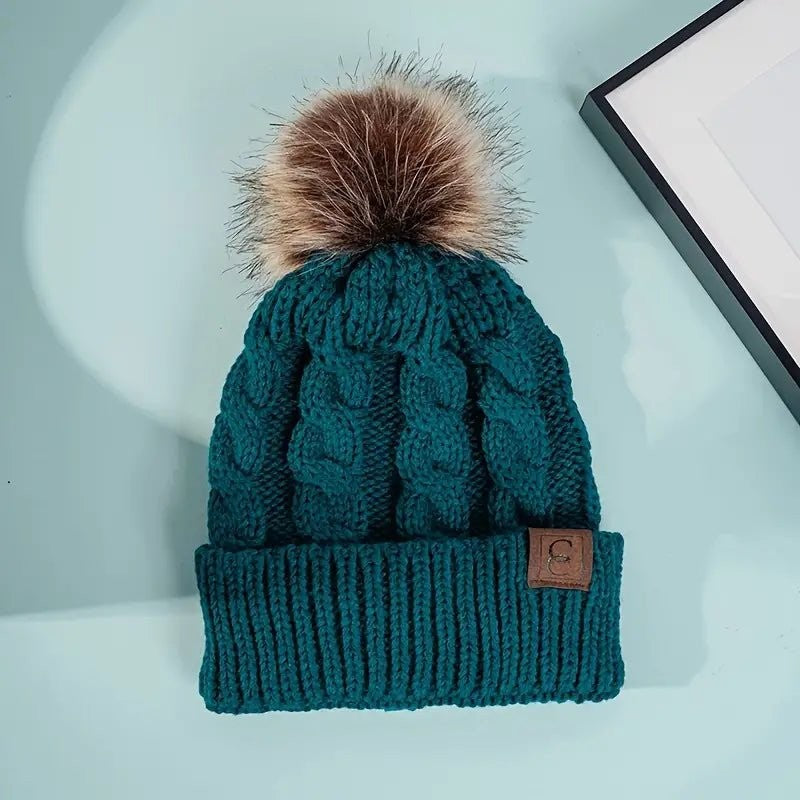 Nell | Classic Ribbed Pom Beanie photo