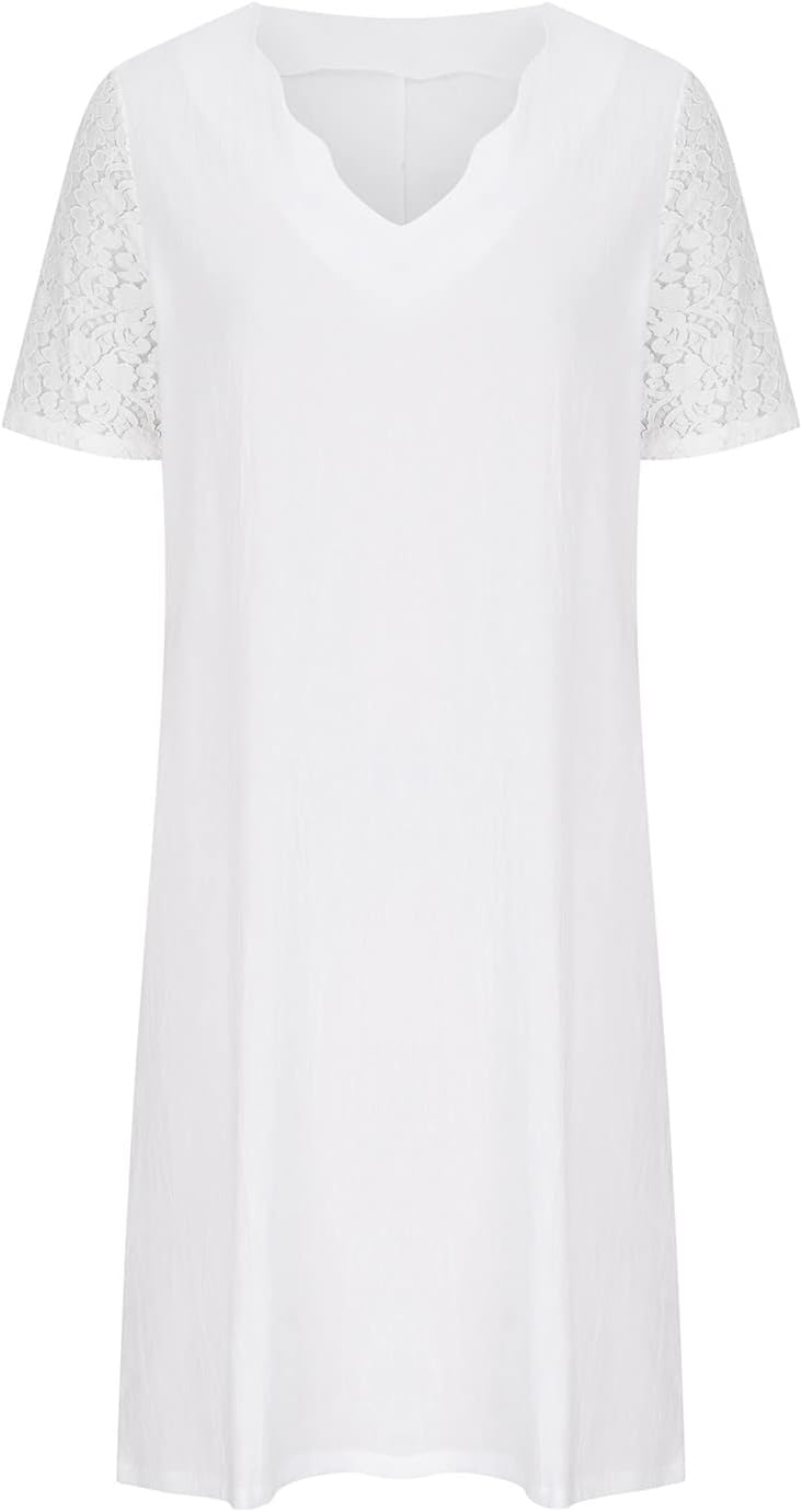 Petronella | Midi Dress with V Neck and Lace Sleeves