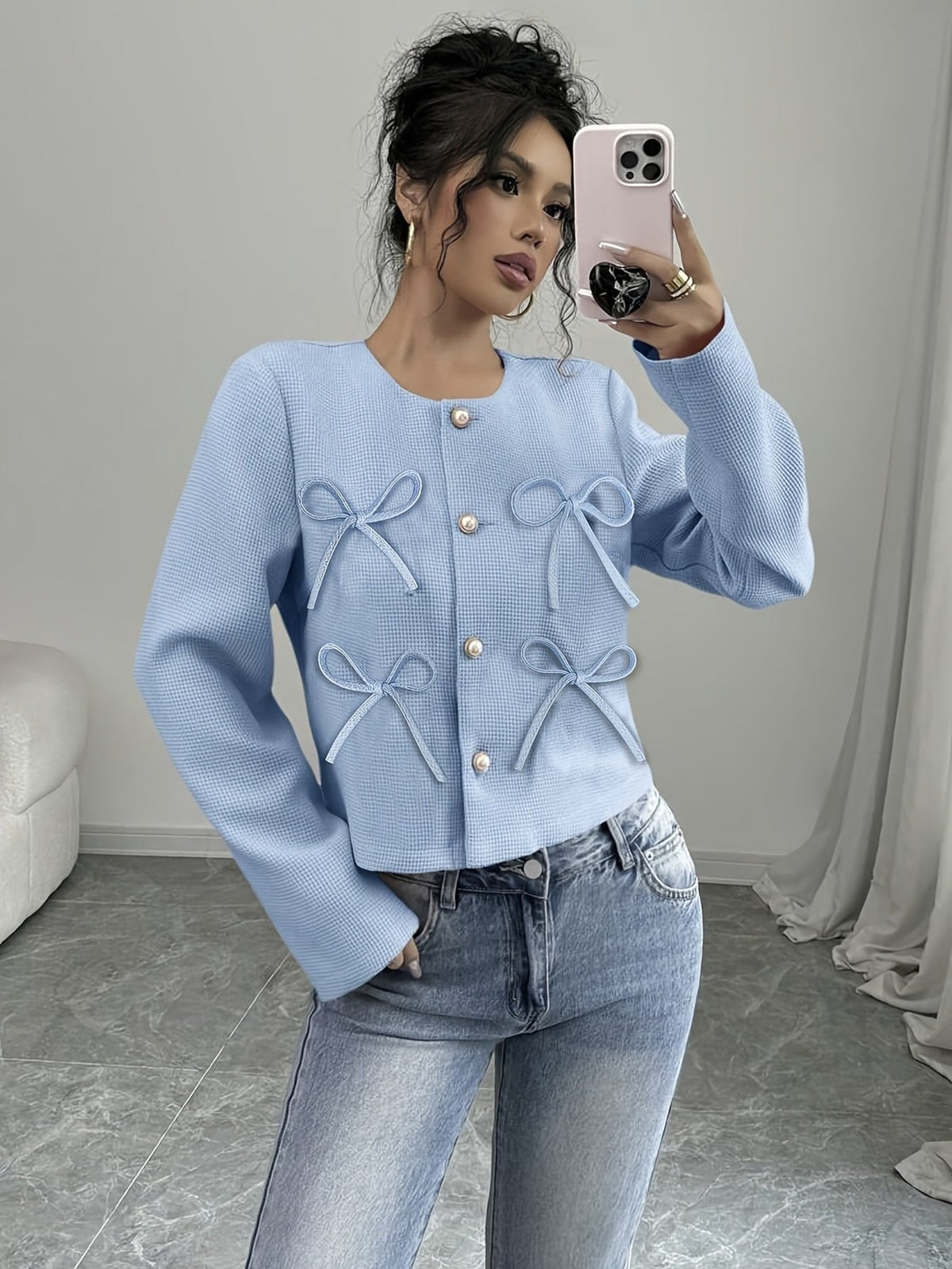 Ailish | Women's Bow-Detail Cropped Jacket