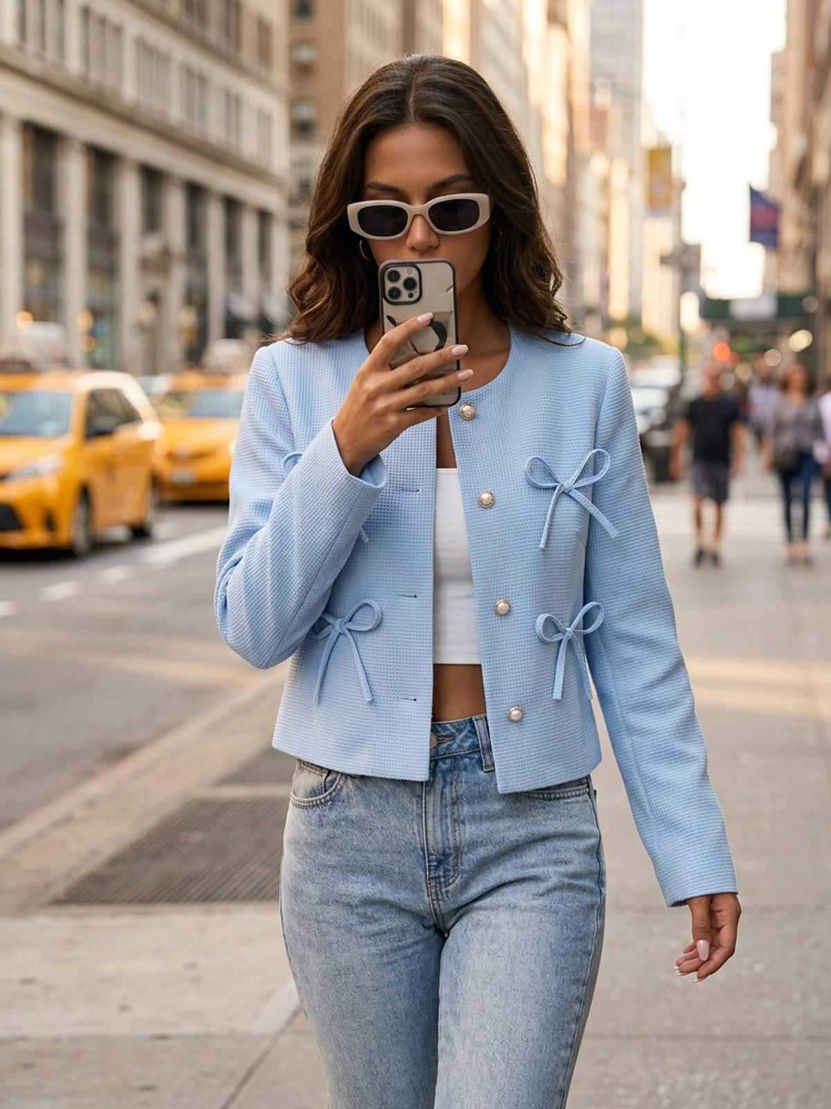 Ailish | Women's Bow-Detail Cropped Jacket