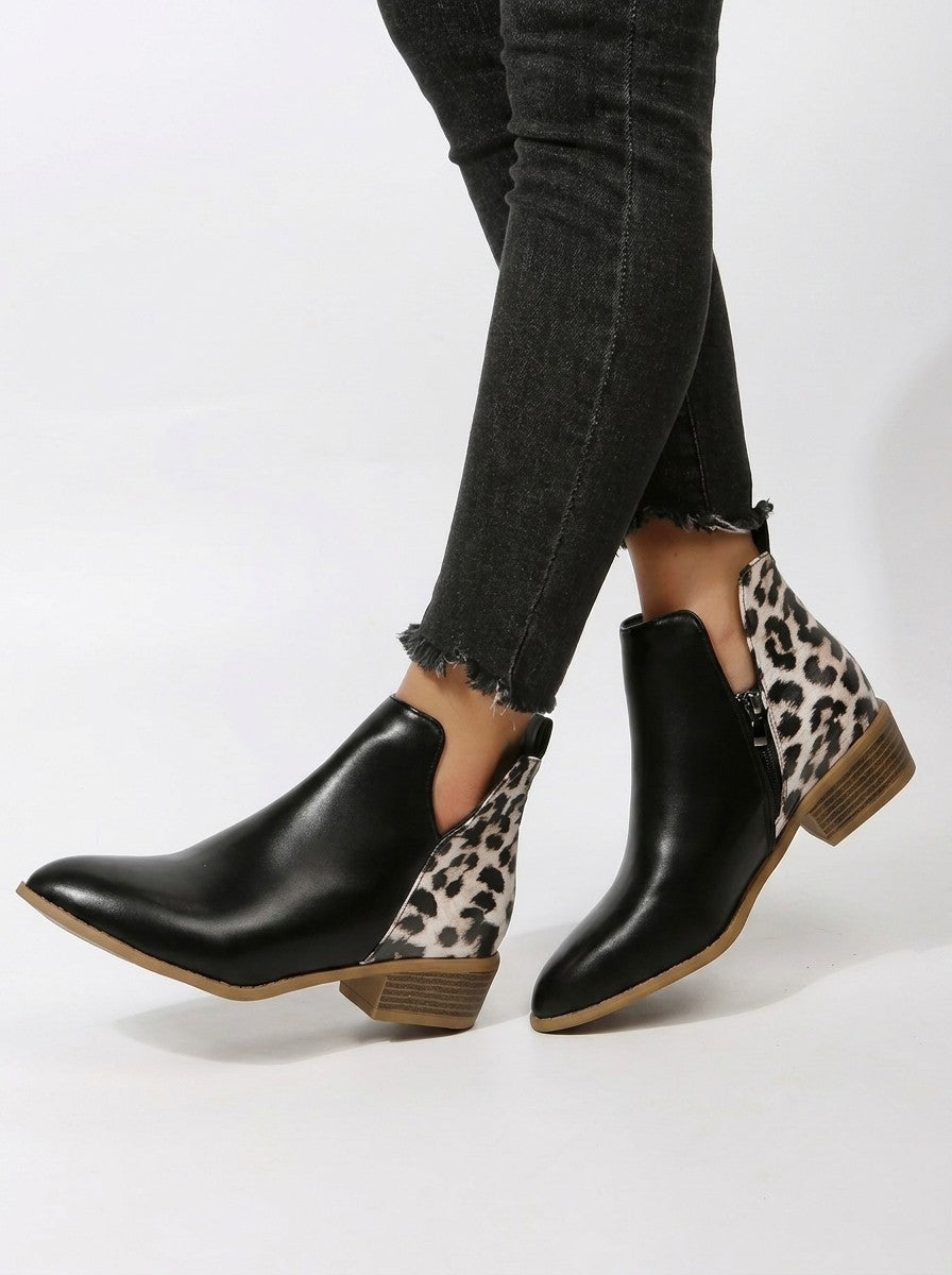 Ondine | Women's Orthopedic Casual Ankle Boots Block-Heel Zip photo