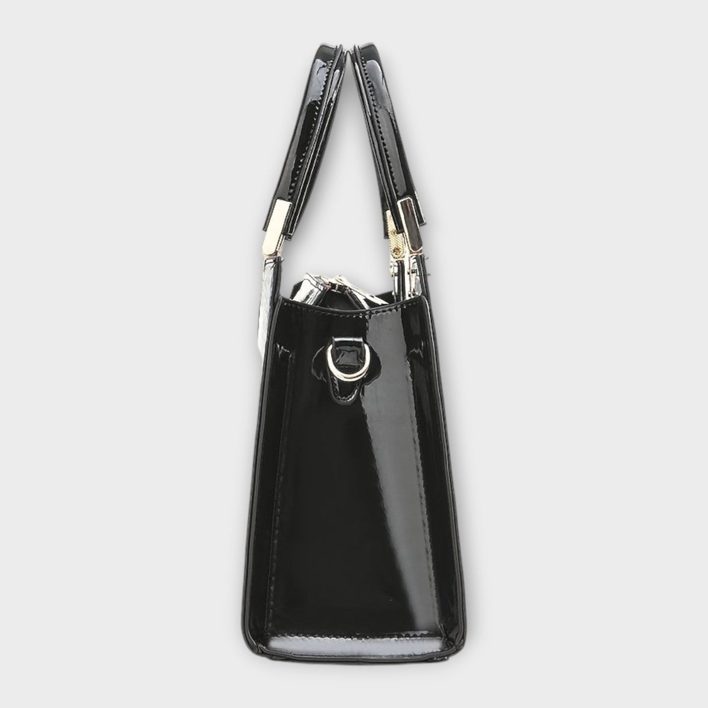 Zorina | Glossy Handbag with Top Handles and Crocodile Pattern