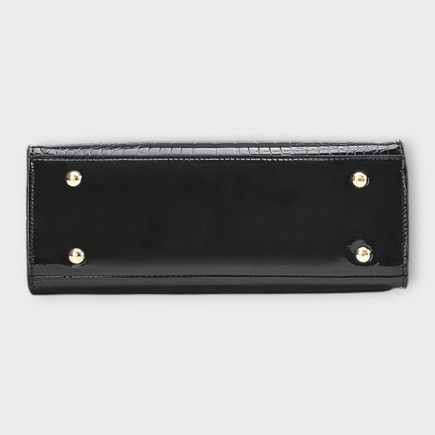 Zorina | Glossy Handbag with Top Handles and Crocodile Pattern