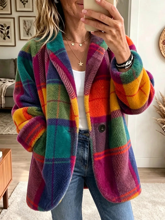 Penelope | Women's Cozy Plaid Jacket for Winter